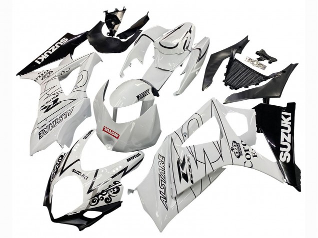 Compra Carenados Moto Suzuki GSXR 1000 2007-2008 - Blanco Negro Alstare Corona Motul