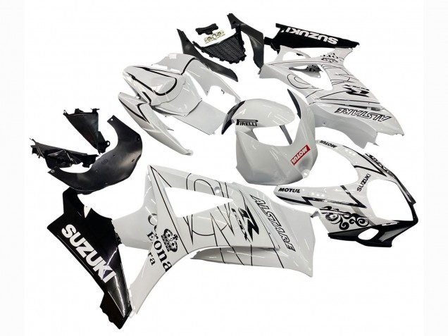 Compra Carenados Moto Suzuki GSXR 1000 2007-2008 - Blanco Negro Alstare Corona Motul
