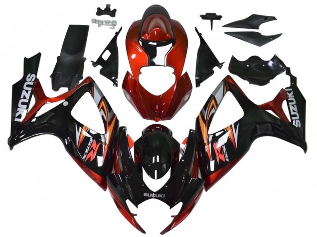 Compra Carenados Moto Suzuki GSXR 600 / GSXR 750 2006-2007 - Rojo Negro Brillante Naranja