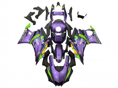 Compra Carenados Moto Yamaha YZF R3/R25 2019-2021 - Púrpura Verde Blanco EVA Racing