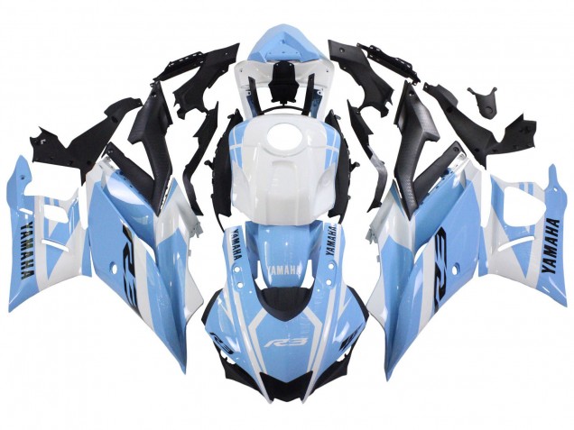 Compra Carenados Moto Yamaha YZF R3/R25 2022-2024 - Blanco Azul Claro