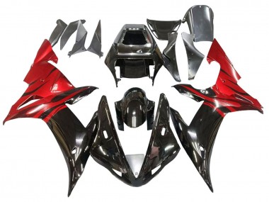 Compra Carenados Moto Yamaha YZF 1000 R1 2002-2003 - Negro Brillante Rojo Llama