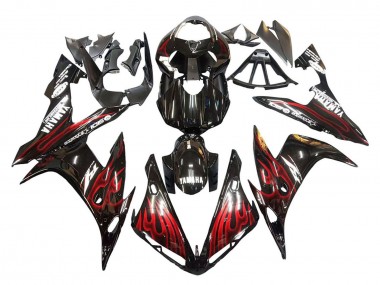 Compra Carenados Moto Yamaha YZF 1000 R1 2004-2006 - Negro Brillante Rojo Llama