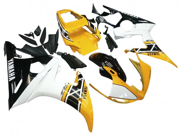 Compra Carenados Moto Yamaha YZF R6S 2006-2009 - Amarillo Blanco Negro Brillante