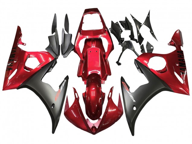 Compra Kits Carenado Moto Yamaha YZF R6S 2006-2009 - Rojo Negro Mate