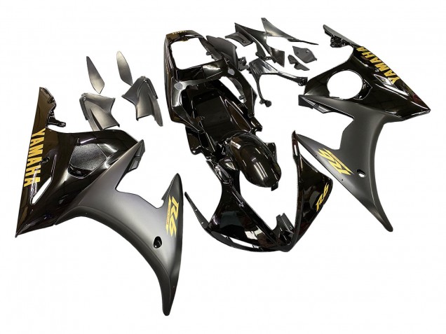Compra Carenados Moto Yamaha YZF R6S 2006-2009 - Negro Brillante Negro Mate Oro Calcomanías