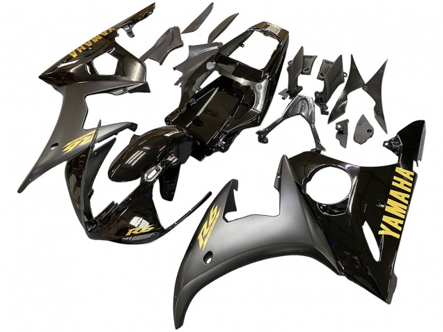Compra Carenados Moto Yamaha YZF R6S 2006-2009 - Negro Brillante Negro Mate Oro Calcomanías