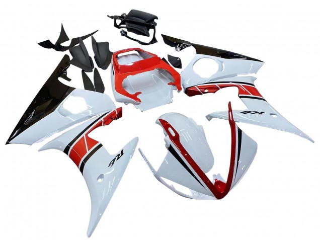Compra Carenados Moto Yamaha YZF R6S 2006-2009 - Blanco Rojo Negro Brillante