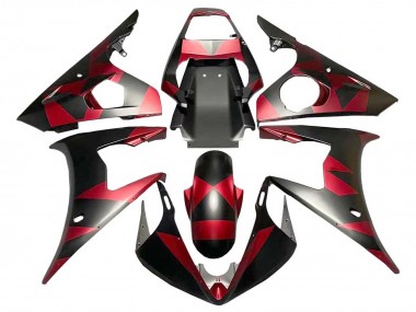 Compra Carenados Moto Yamaha YZF 600 R6 2005 - Negro Mate Rojo Geométrico