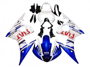 Compra Carenados Moto Yamaha YZF 600 R6 2005 - Blanco Azul Dunlop Fiat Motul