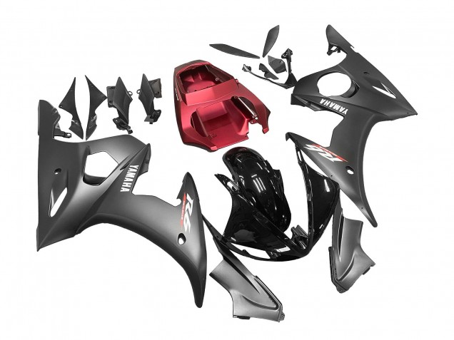Compra Carenados Moto Yamaha YZF 600 R6 2005 - Negro Mate Negro Brillante Gris Rojo