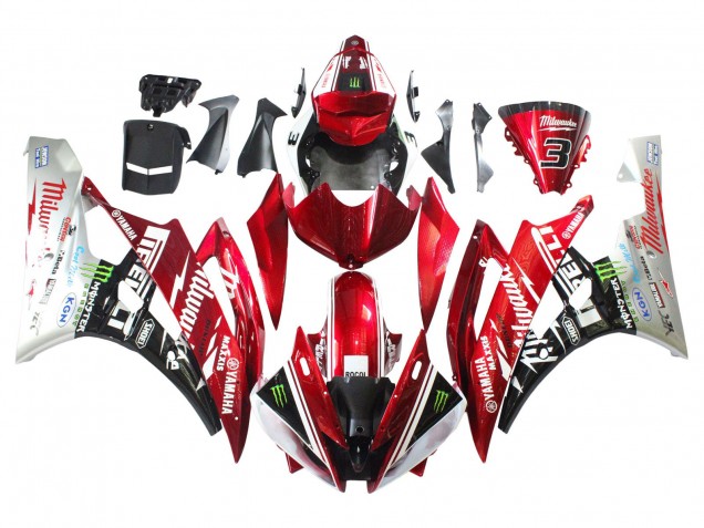 Compra Carenados Moto Yamaha YZF 600 R6 2006-2007 - Blanco Rojo Negro Verde Monstruo Milwaukee