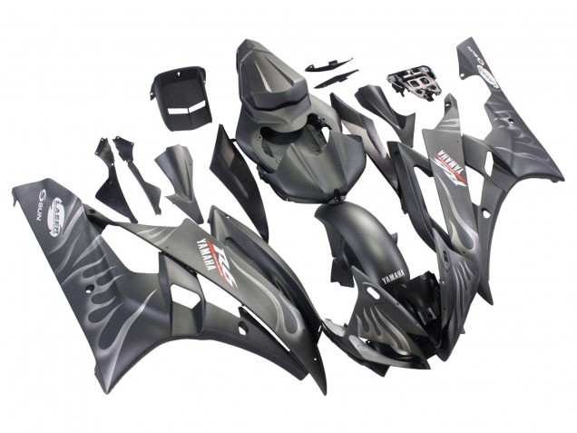 Compra Carenados Moto Yamaha YZF 600 R6 2006-2007 - Negro Mate Plata Llama