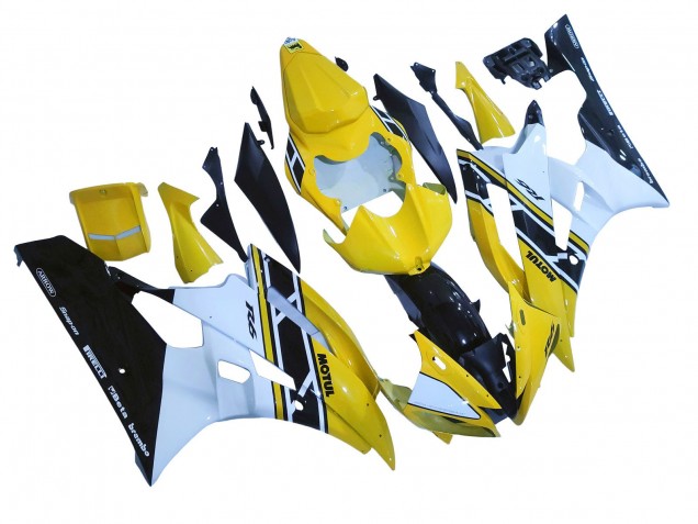 Compra Carenados Moto Yamaha YZF 600 R6 2006-2007 - Amarillo Blanco Negro Brillante Motul