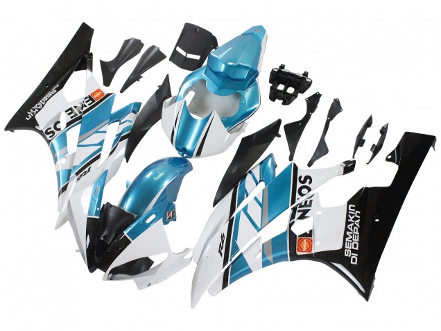 Compra Carenados Moto Yamaha YZF 600 R6 2006-2007 - Blanco Azul Negro Semakin Didepan ENEOS