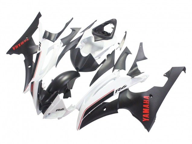 Compra Carenados Moto Yamaha YZF 600 R6 2008-2016 - Blanco Negro Mate Rojo Calcomanías