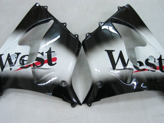 Compra Carenados Moto Kawasaki ZX9R 2000-2001 - Negro Brillante Blanco West