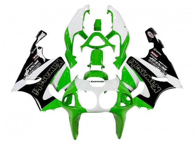 Compra Carenados Moto Kawasaki ZX7R 1996-2003 - Blanco Verde Negro Oro Silkolene Dunlop