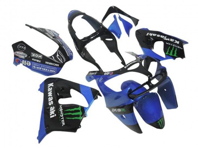 Compra Carenados Moto Kawasaki ZX9R 2000-2001 - Azul Negro Verde Monstruo