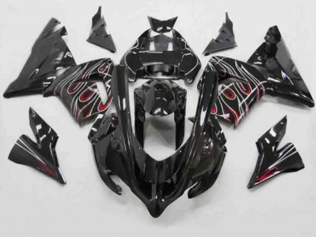 Compra Carenados Moto Kawasaki ZX10R 2004-2005 - Negro Rojo Blanco Llama