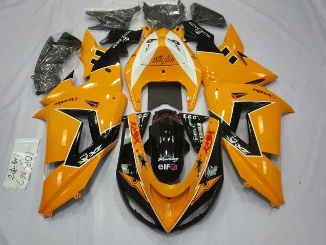Compra Carenados Moto Kawasaki ZX10R 2006-2007 - Naranja Blanco Negro Carrera Elf