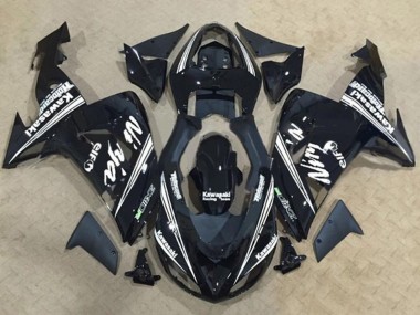 Compra Carenados Moto Kawasaki ZX10R 2006-2007 - Negro Brillante Blanco Raya Elf
