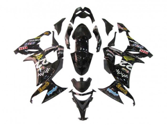 Compra Carenados Moto Kawasaki ZX10R 2008-2010 - Negro Brillante Azul Amarillo Monstruo