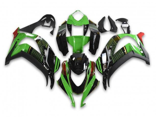 Compra Carenados Moto Kawasaki ZX10R 2016-2020 - Verde Negro Brillante Rojo Honeycomb