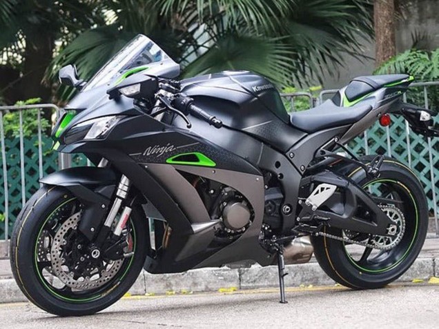 Compra Carenados Moto Kawasaki ZX10R 2016-2020 - Negro Mate Verde Plata