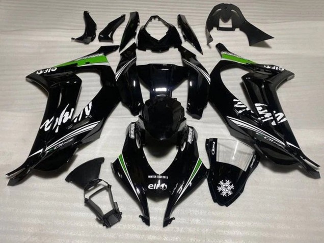 Compra Carenados Moto Kawasaki ZX10R 2016-2020 - Negro Brillante Blanco Verde Raya Nieve