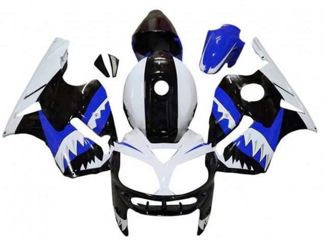 Compra Carenados Moto Kawasaki ZX12R 2000-2001 - Blanco Negro Azul Tiburón