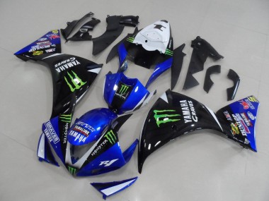 Compra Carenados Moto Yamaha YZF R1 2012-2014 - Blanco Azul Negro Brillante Verde Graves Yamalube Monstruo