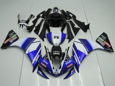 Compra Carenados Moto Yamaha YZF R1 2012-2014 - Blanco Azul Negro Brillante Volvo Fimer Yamalube