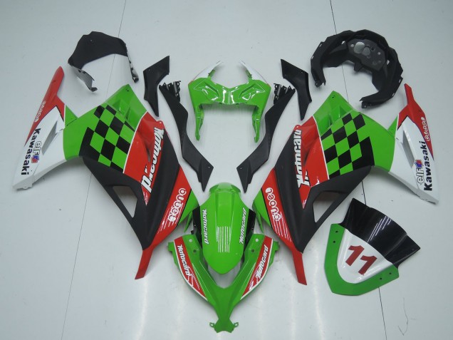 Compra Carenados Moto Kawasaki EX300 2013-2024 - Verde Blanco Rojo Negro Motocard