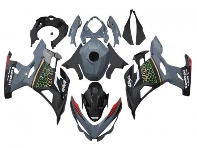 Compra Carenados Moto Kawasaki Ninja 400 2018-2024 - Gris Negro Rojo Honeycomb