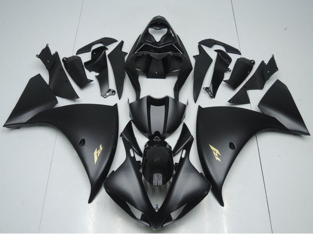 Compra Carenados Moto Yamaha YZF R1 2012-2014 - Negro Brillante Negro Mate Oro Calcomanías