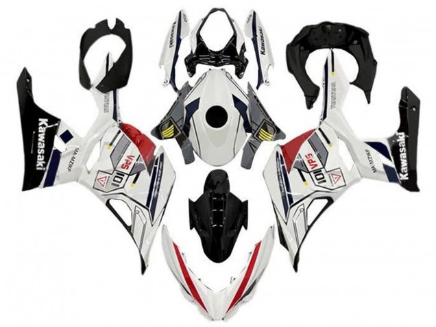 Compra Carenados Moto Kawasaki Ninja 400 2018-2024 - Blanco Gris Amarillo Rojo Negro Raya