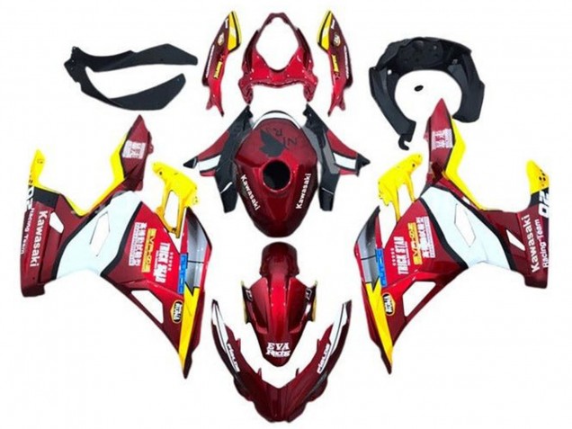 Compra Carenados Moto Kawasaki Ninja 400 2018-2024 - Rojo Amarillo Blanco Azul EVA Racing