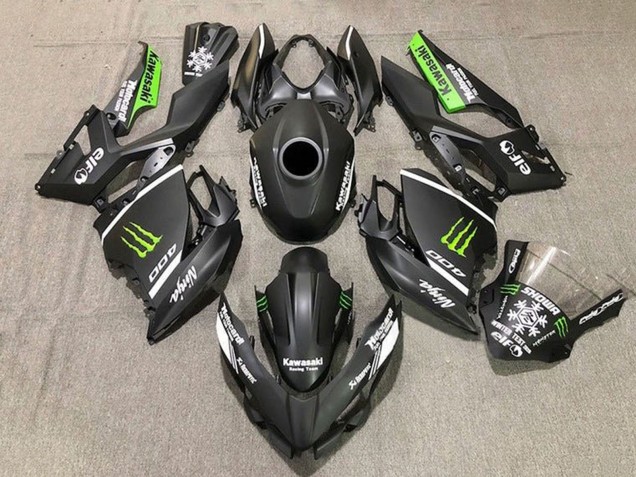 Compra Carenados Moto Kawasaki Ninja 400 2018-2024 - Negro Mate Blanco Verde Monstruo Nieve