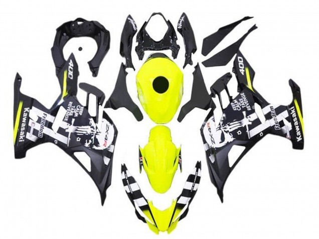 Compra Carenados Moto Kawasaki Ninja 400 2018-2024 - Amarillo Negro Blanco Cráneo
