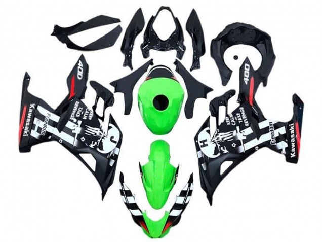 Compra Carenados Moto Kawasaki Ninja 400 2018-2024 - Verde Negro Blanco Rojo Cráneo