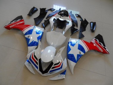 Compra Carenados Moto Yamaha YZF R1 2012-2014 - Blanco Azul Rojo Negro Estrella