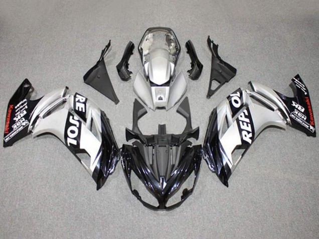 Compra Carenados Moto Kawasaki Ninja 650 EX650 2012-2016 - Plata Negro Repsol