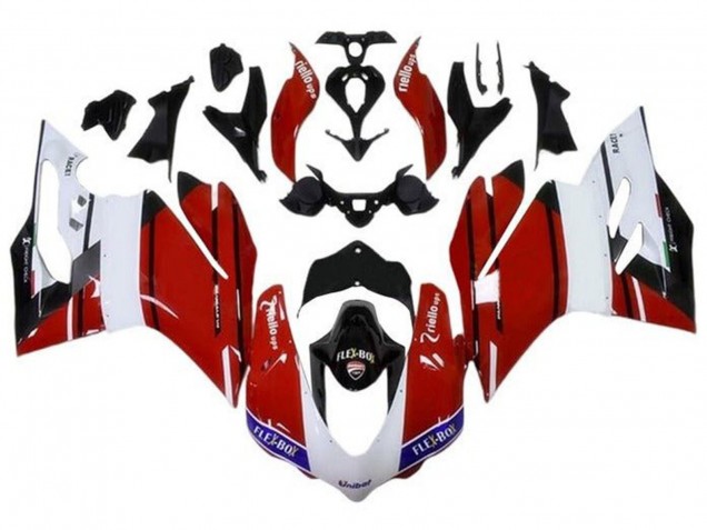 Compra Carenados Moto Ducati 959/1299 2015-2020 - Blanco Rojo Azul Negro Brillante Unibat Flex-Box