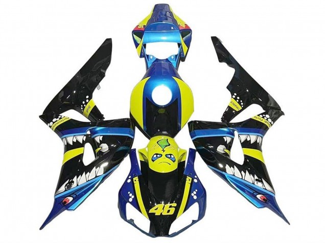Compra Carenados Moto Honda CBR1000RR 2006-2007 - Azul Amarillo Negro Brillante Tiburón 46