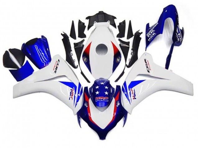 Compra Carenados Moto Honda CBR1000RR 2008-2011 - Blanco Rojo Azul Estrella HRC