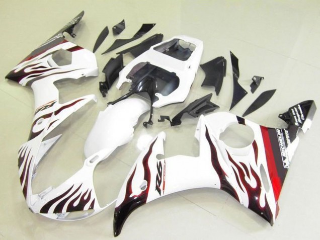 Compra Carenados Moto Yamaha YZF R6 2003-2004 - Blanco Rojo Negro Llama Michelin