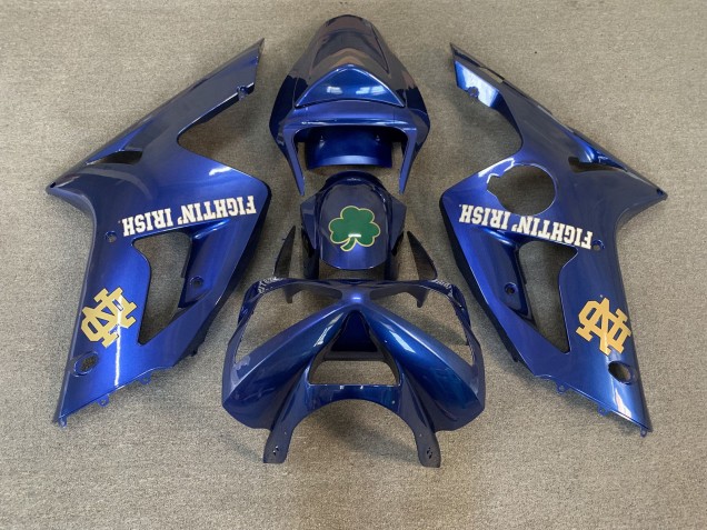 Compra Carenados Moto Kawasaki ZX6R 2003-2004 - Azul Verde Oro Blanco Fighting Irish