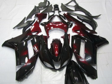 Compra Carenados Moto Kawasaki ZX6R 2007-2008 - Negro Rojo Oscuro
