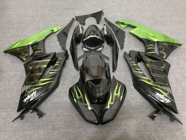 Compra Carenados Moto Kawasaki ZX6R 2007-2008 - Negro Verde Claro Llama